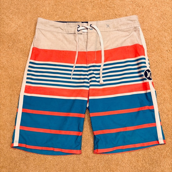 Hurley Other - Hurley Phantom Boardshorts Swimwear Mens 32 Beach Surf Summer Striped Grey Blue